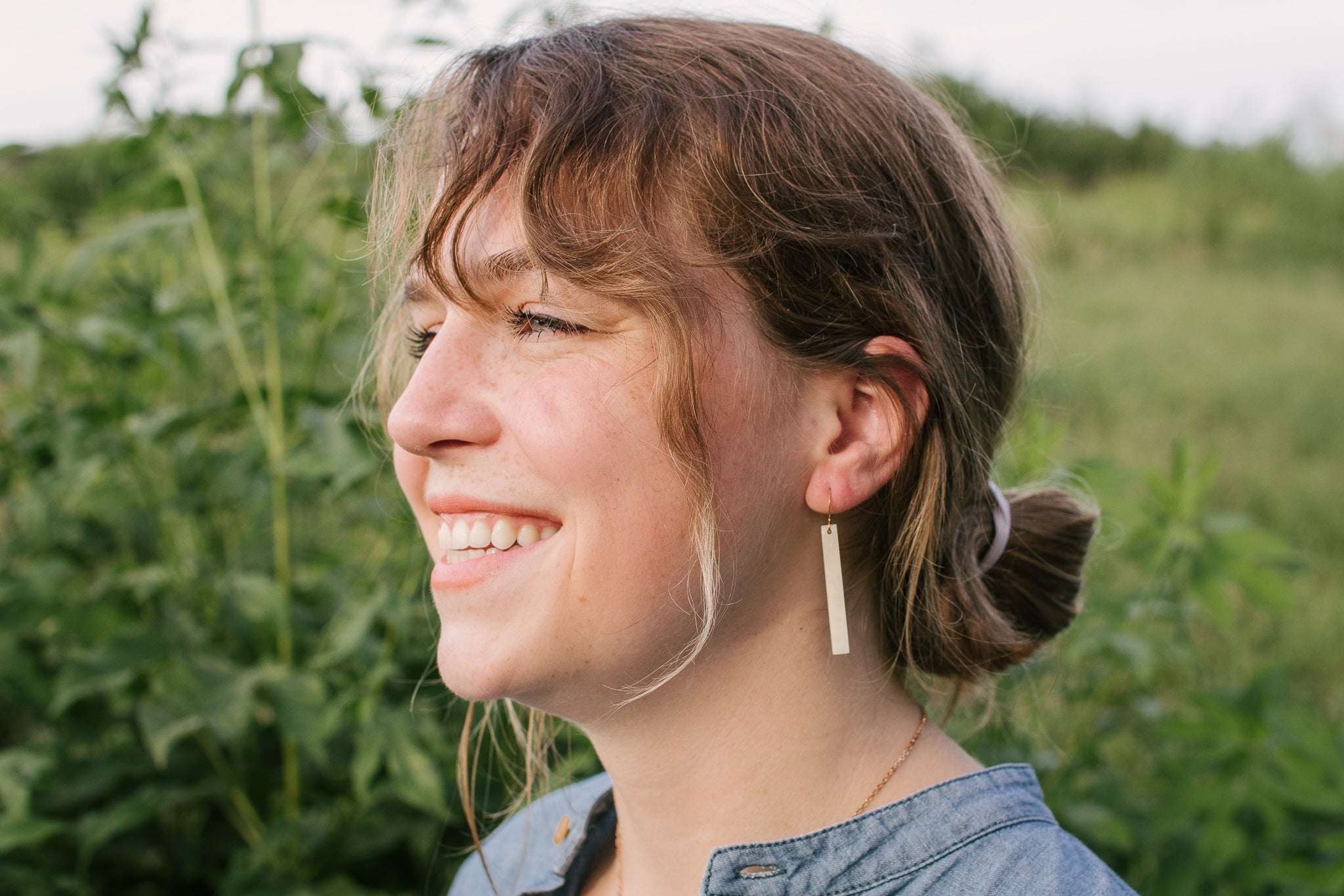 Betty Bone Earring with Gold Hooks