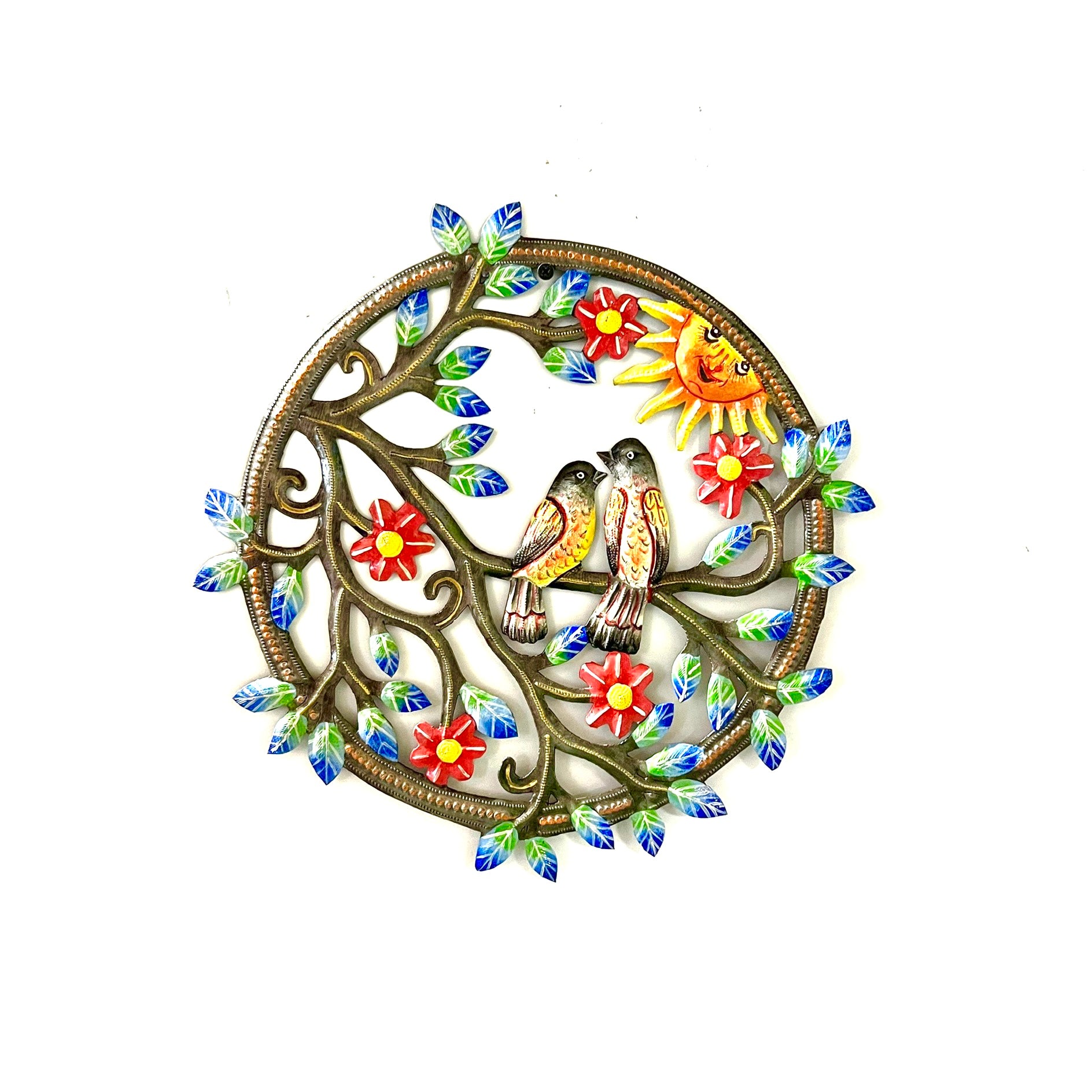 Painted Love Birds on Branch