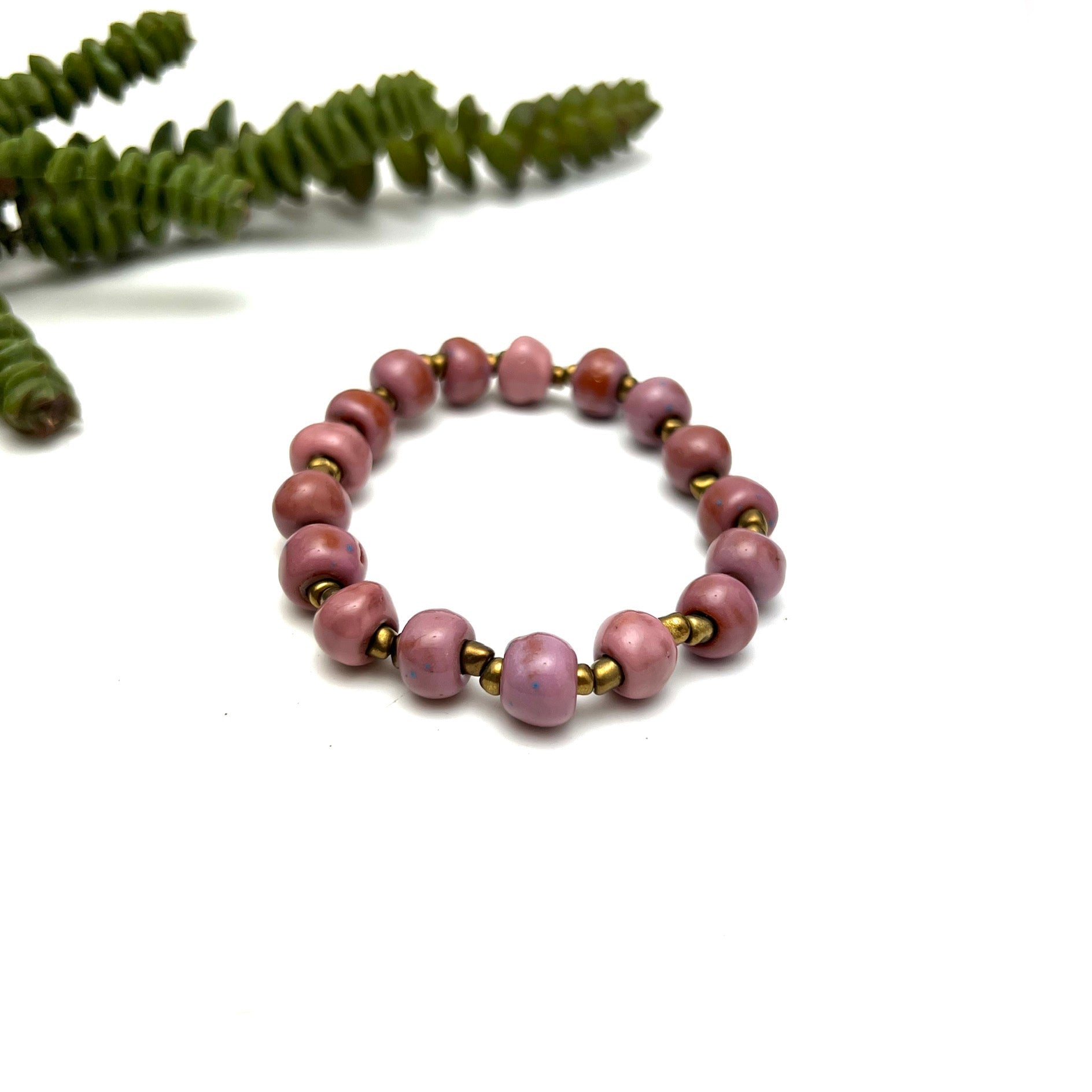 Mottled Blush Ceramic Bracelet