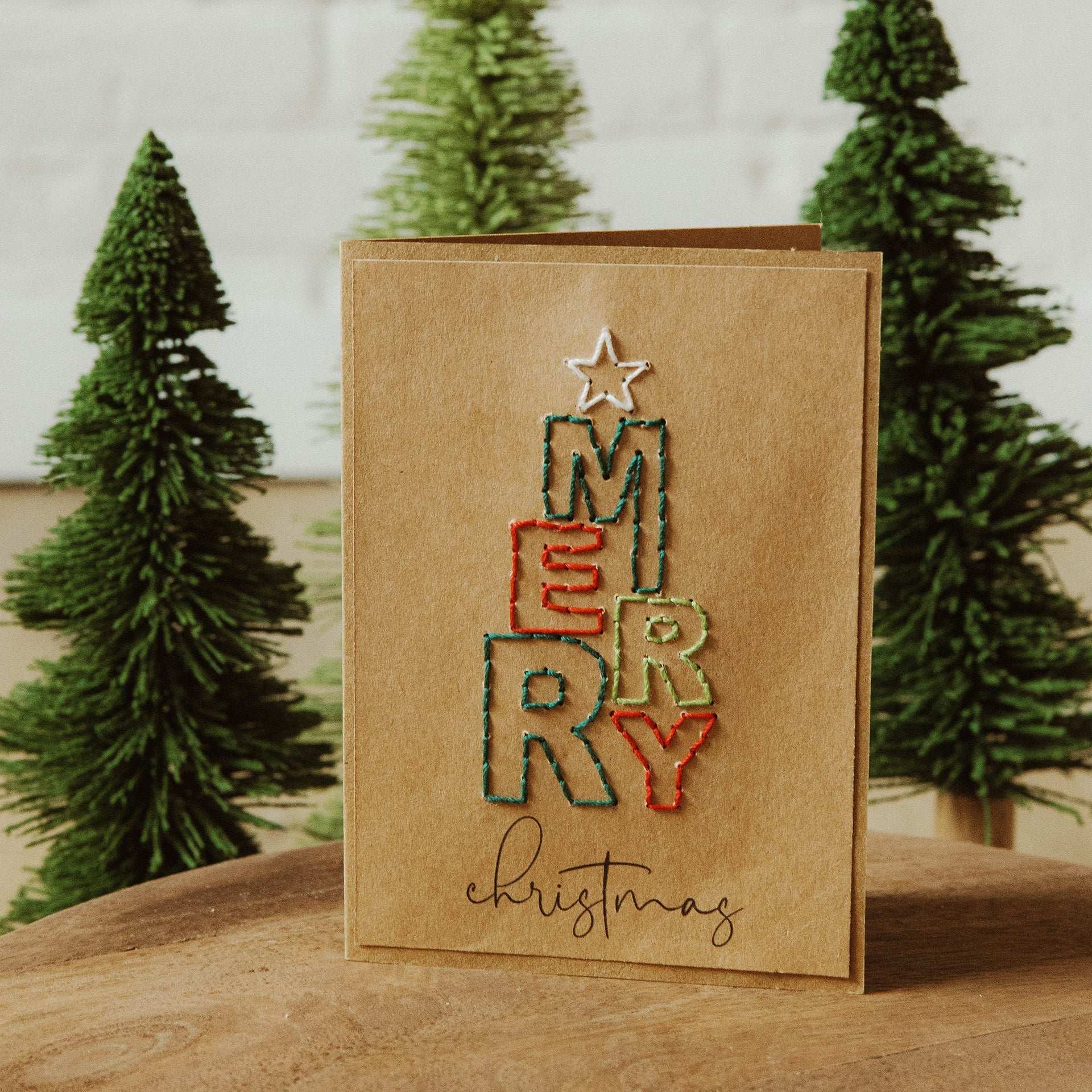 Merry Christmas Tree Holiday Greeting Cards