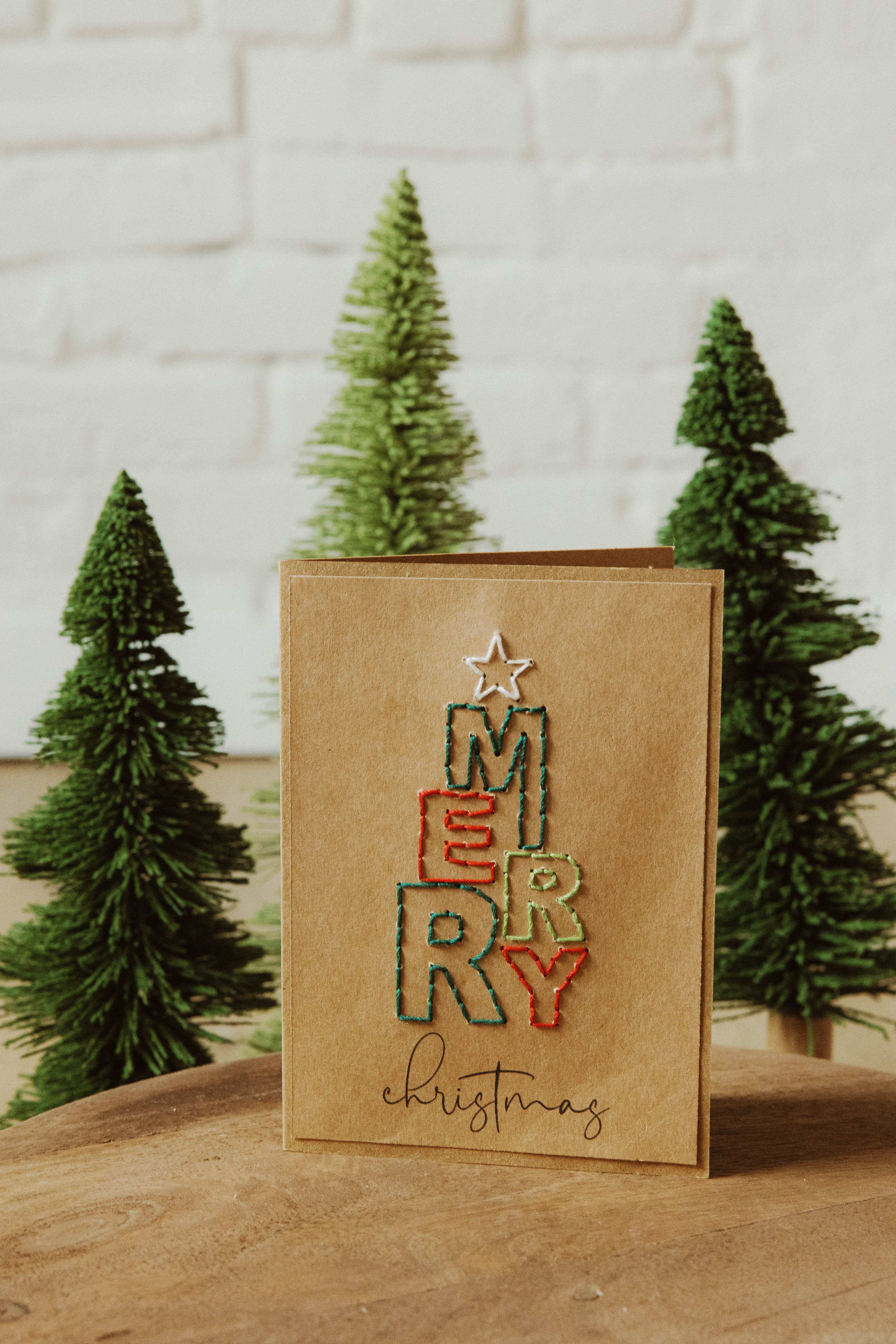 Merry Christmas Tree Holiday Greeting Cards