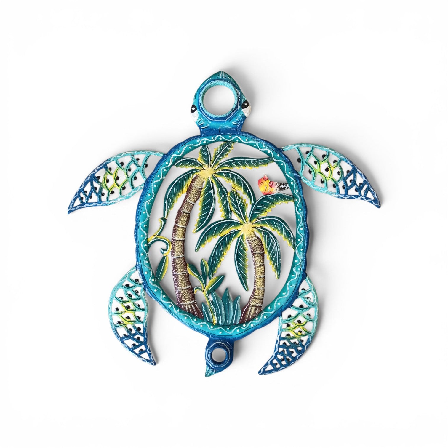 Palm Tree Sea Turtle Oil Drum Top