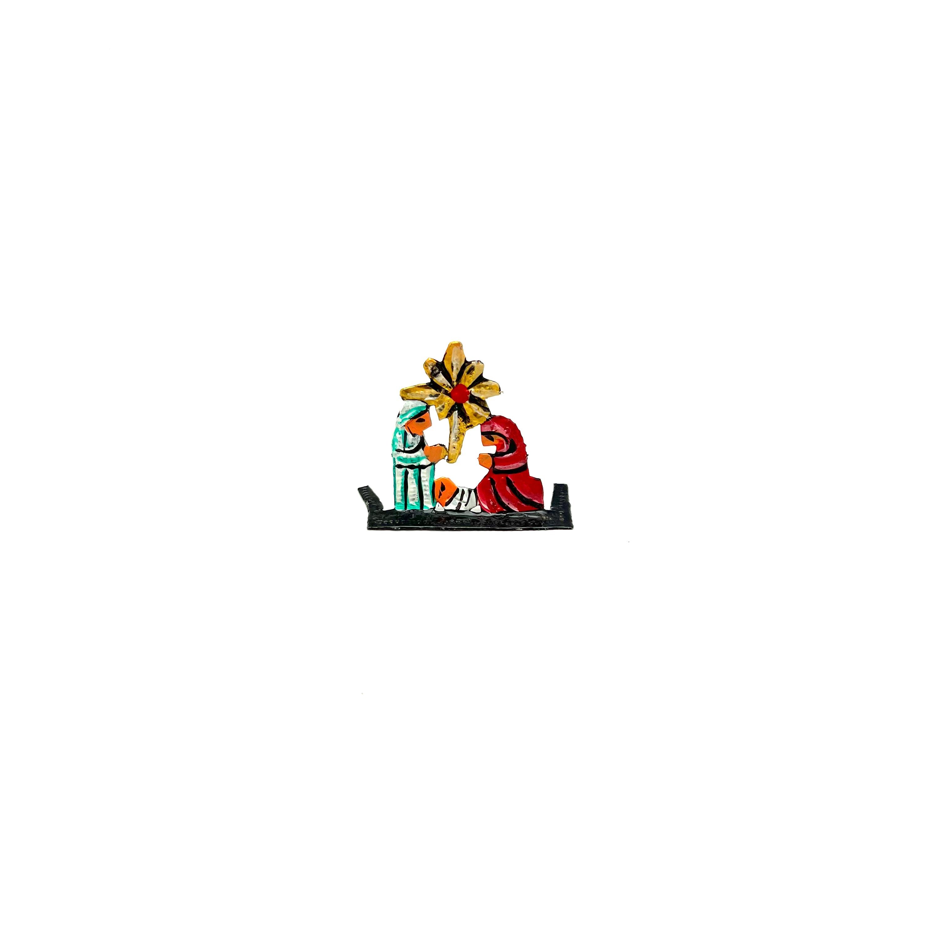 World's smallest painted nativity hand-hammered recycled steel drum Haiti — fair trade Christmas gift boutique