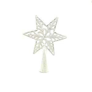 Metal Tree Topper- Distressed White