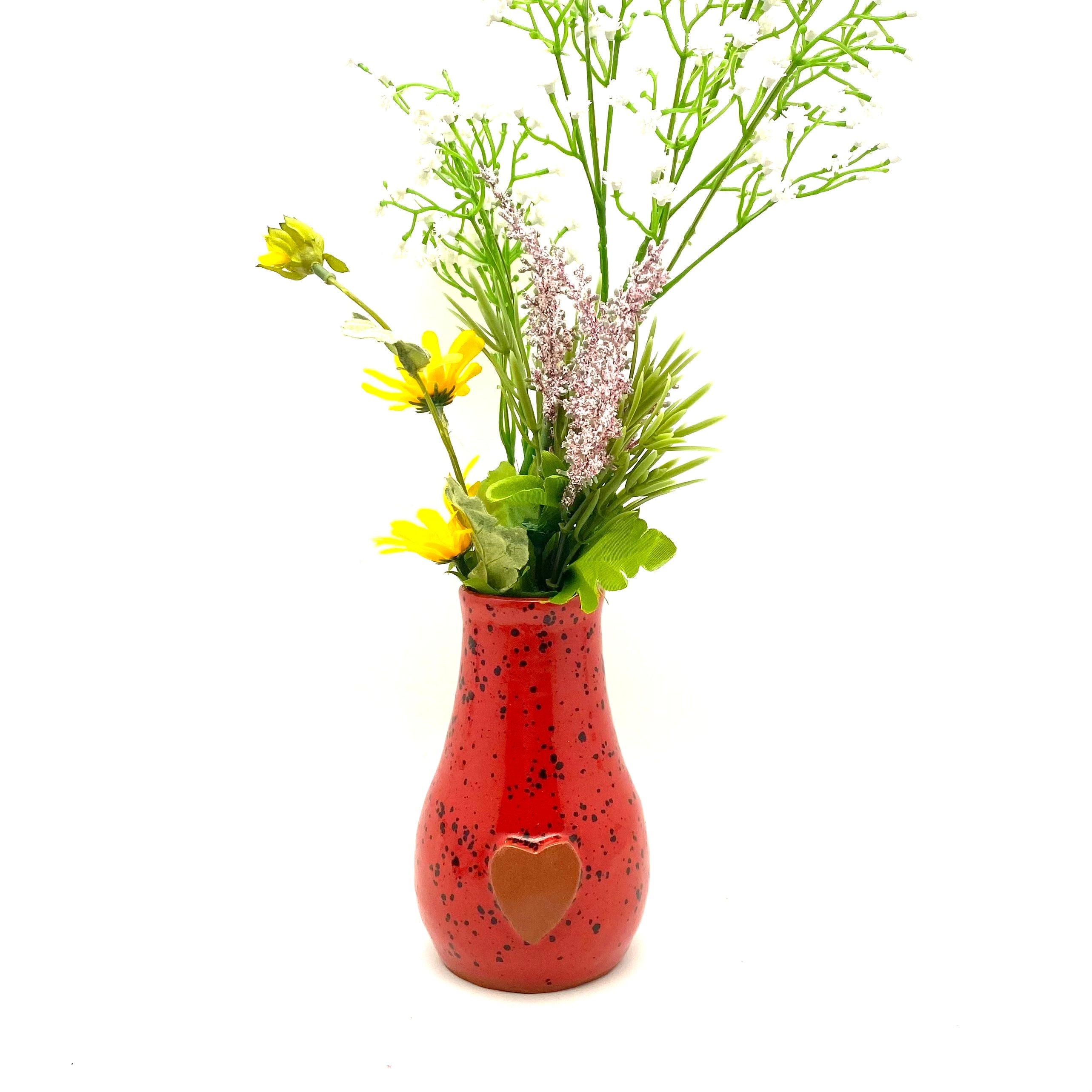 Calliope Heart Vase - Ladybug Red