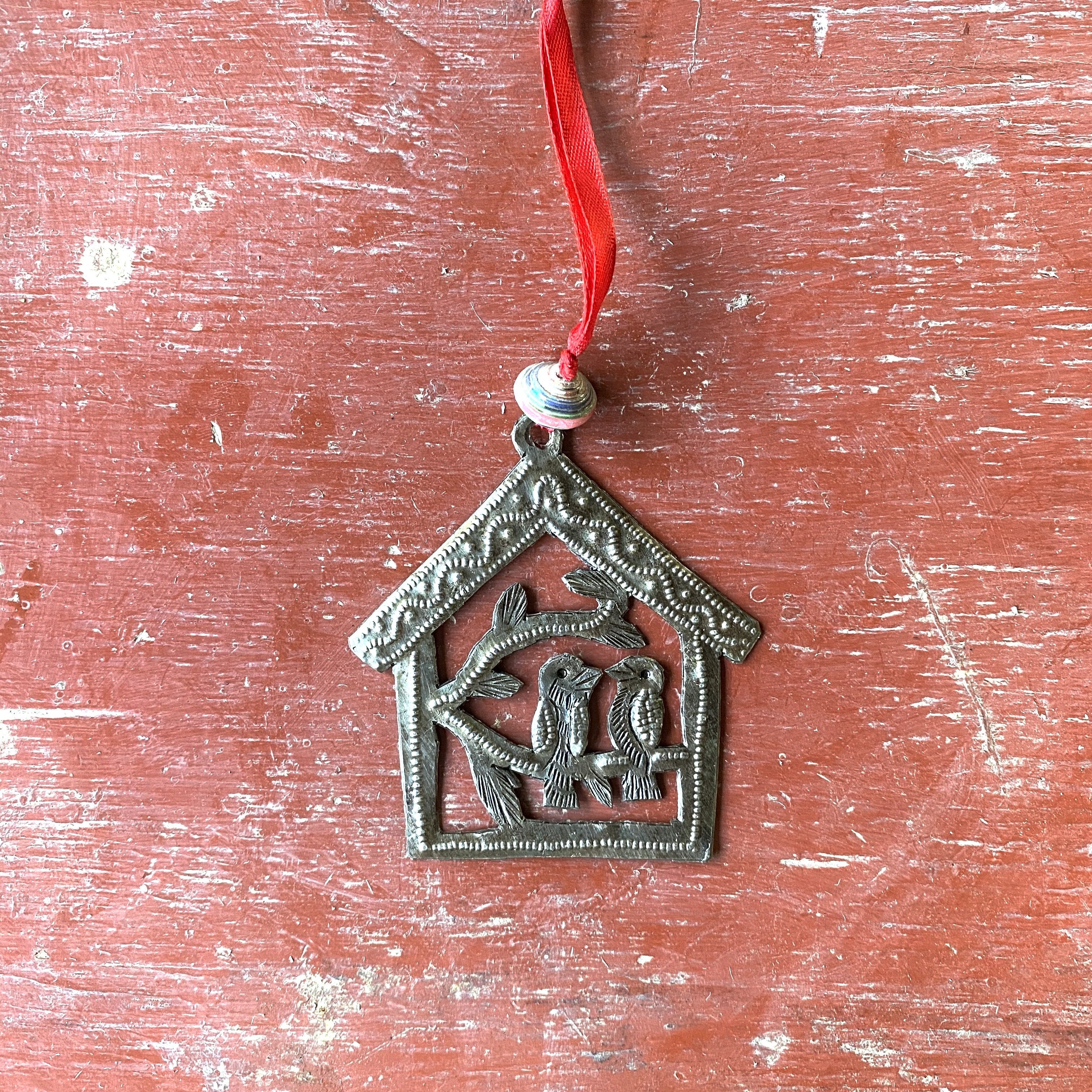 Tiny Bird in House Ornament