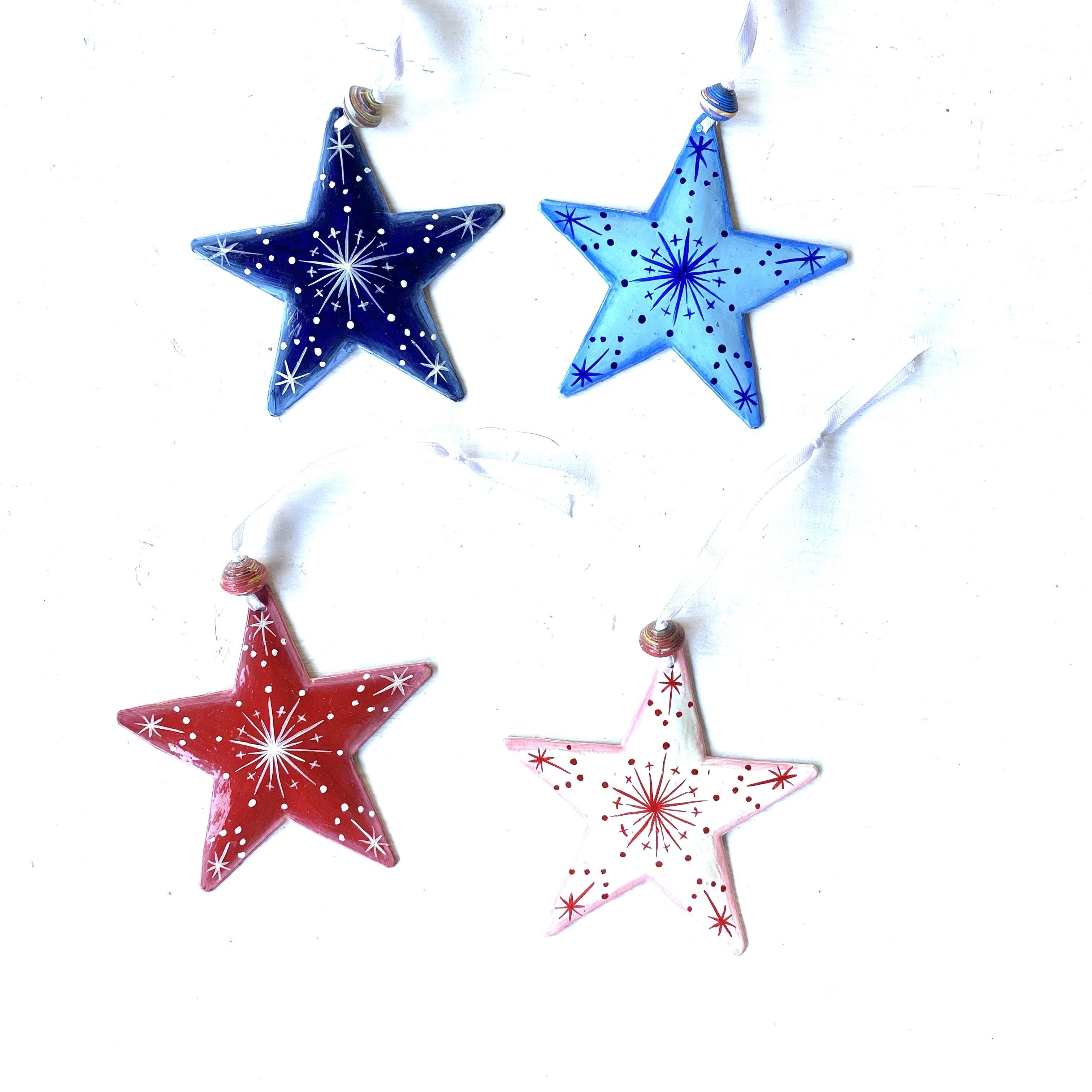 Set of 4 Stars (Red and Blue)