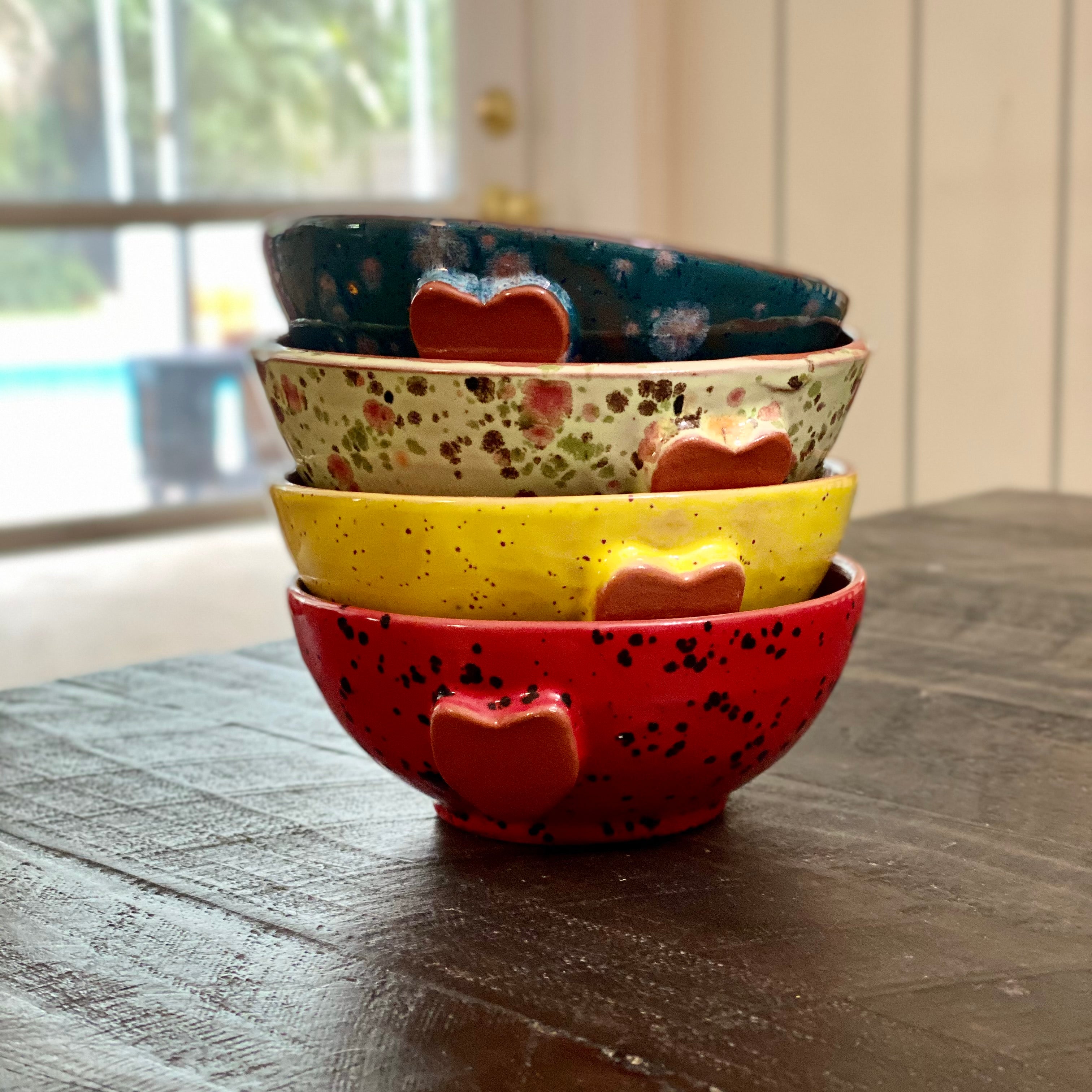 Calliope Heart Ice-Cream Bowls - Ladybug Red