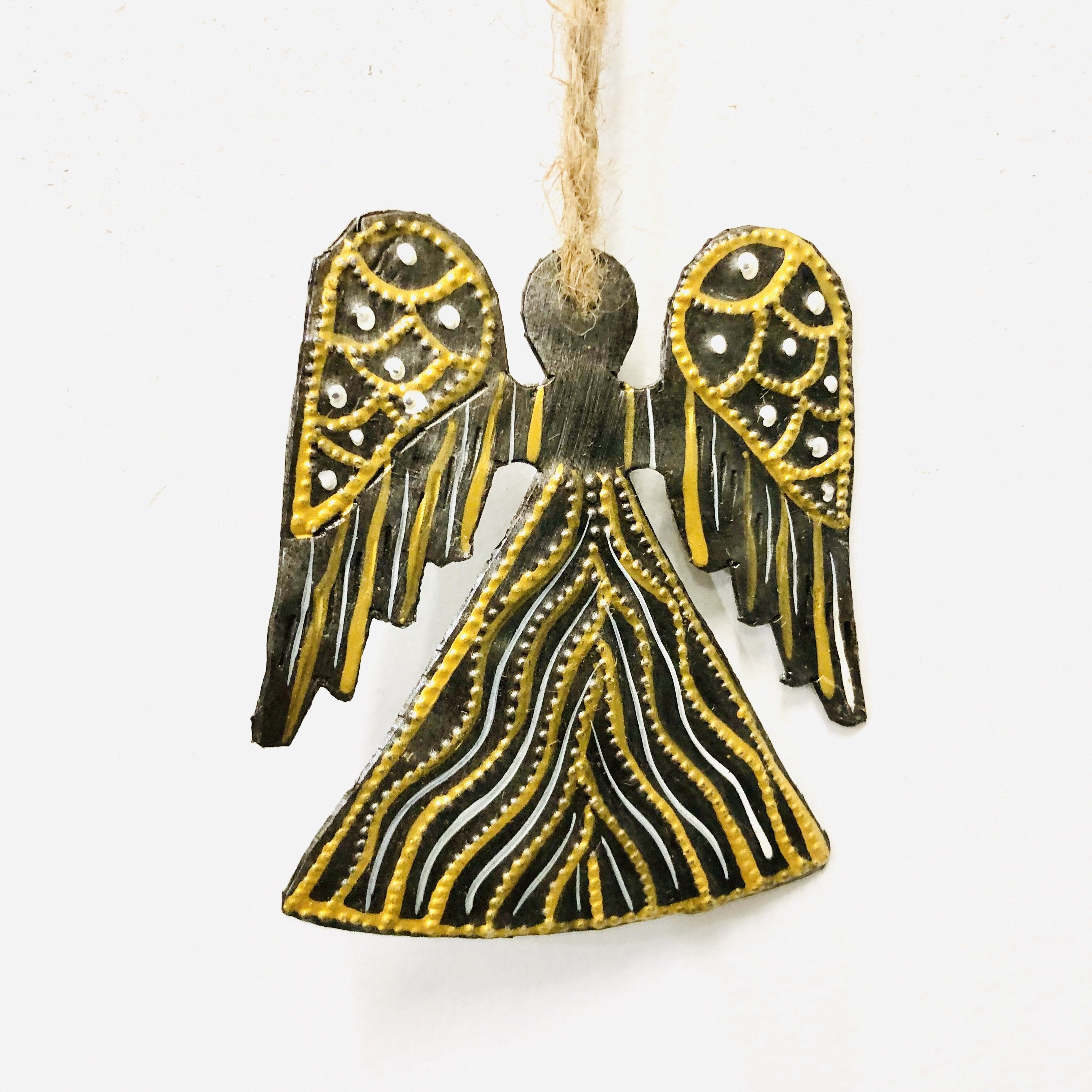 Painted Steel Angel Ornament