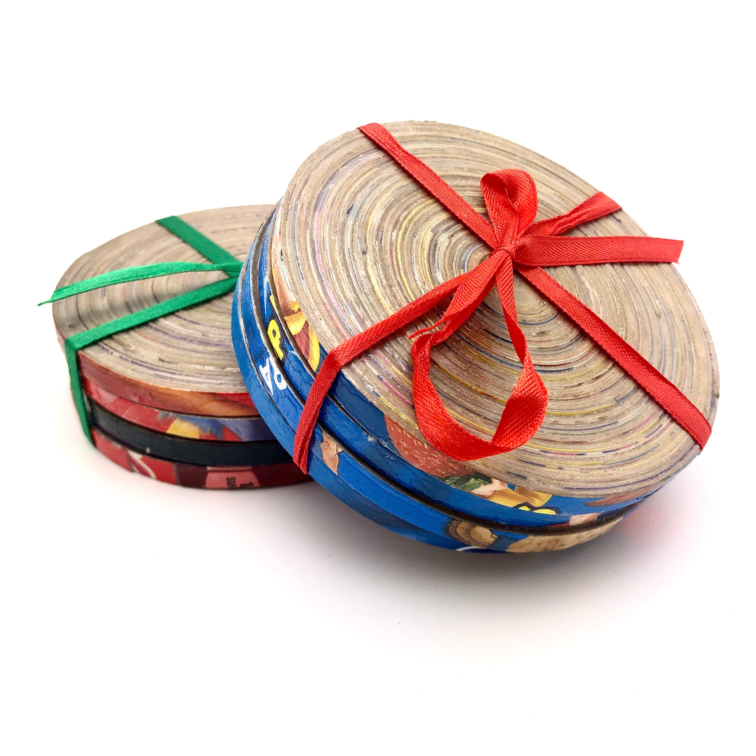 Recycled Cereal Box Coaster Set