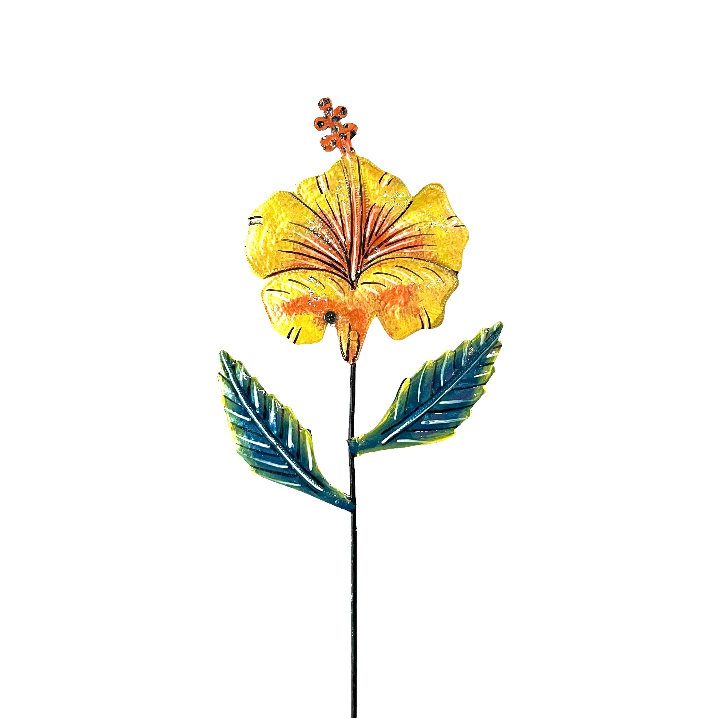 Yellow Hibiscus Garden Stakes