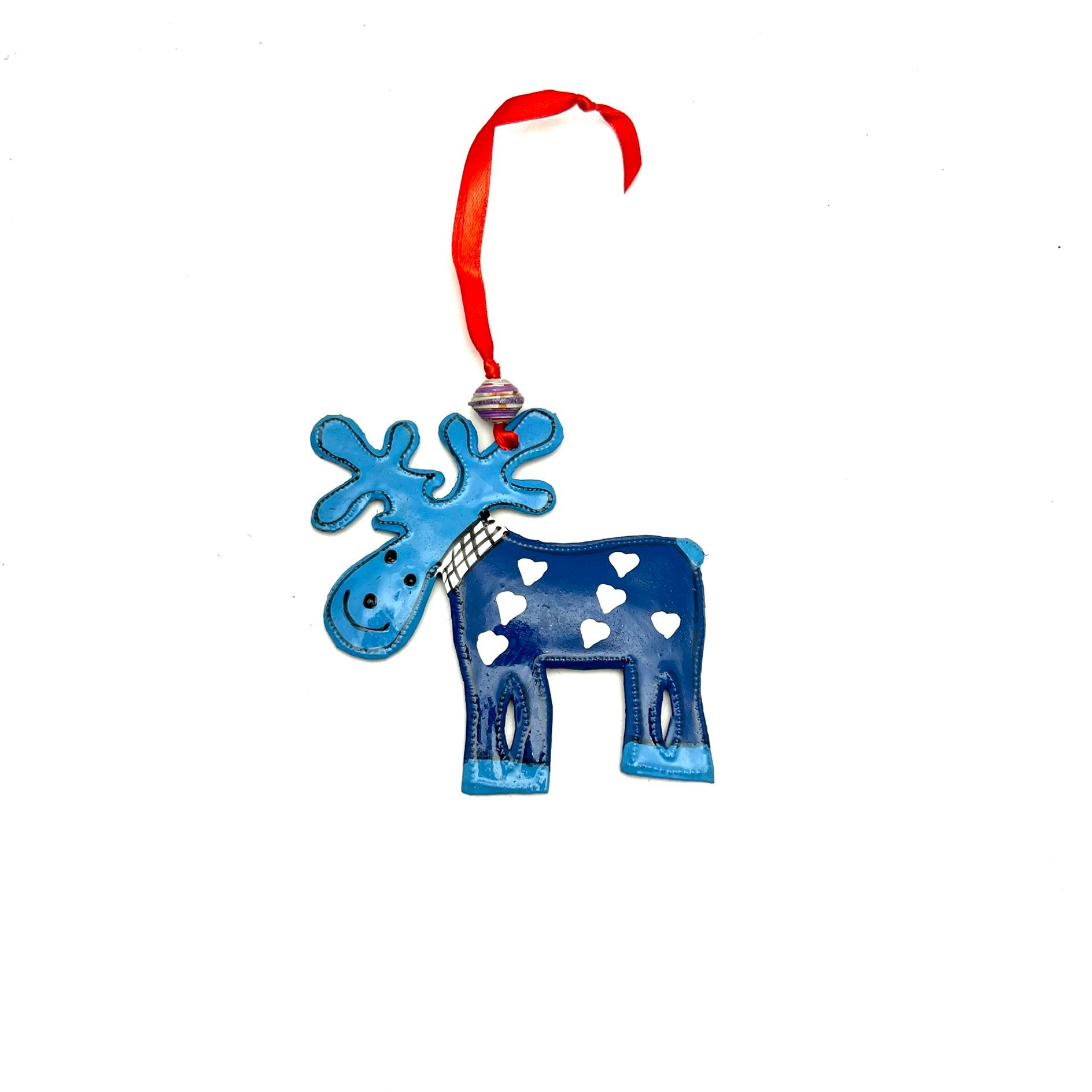 Moose Ornament- Blue