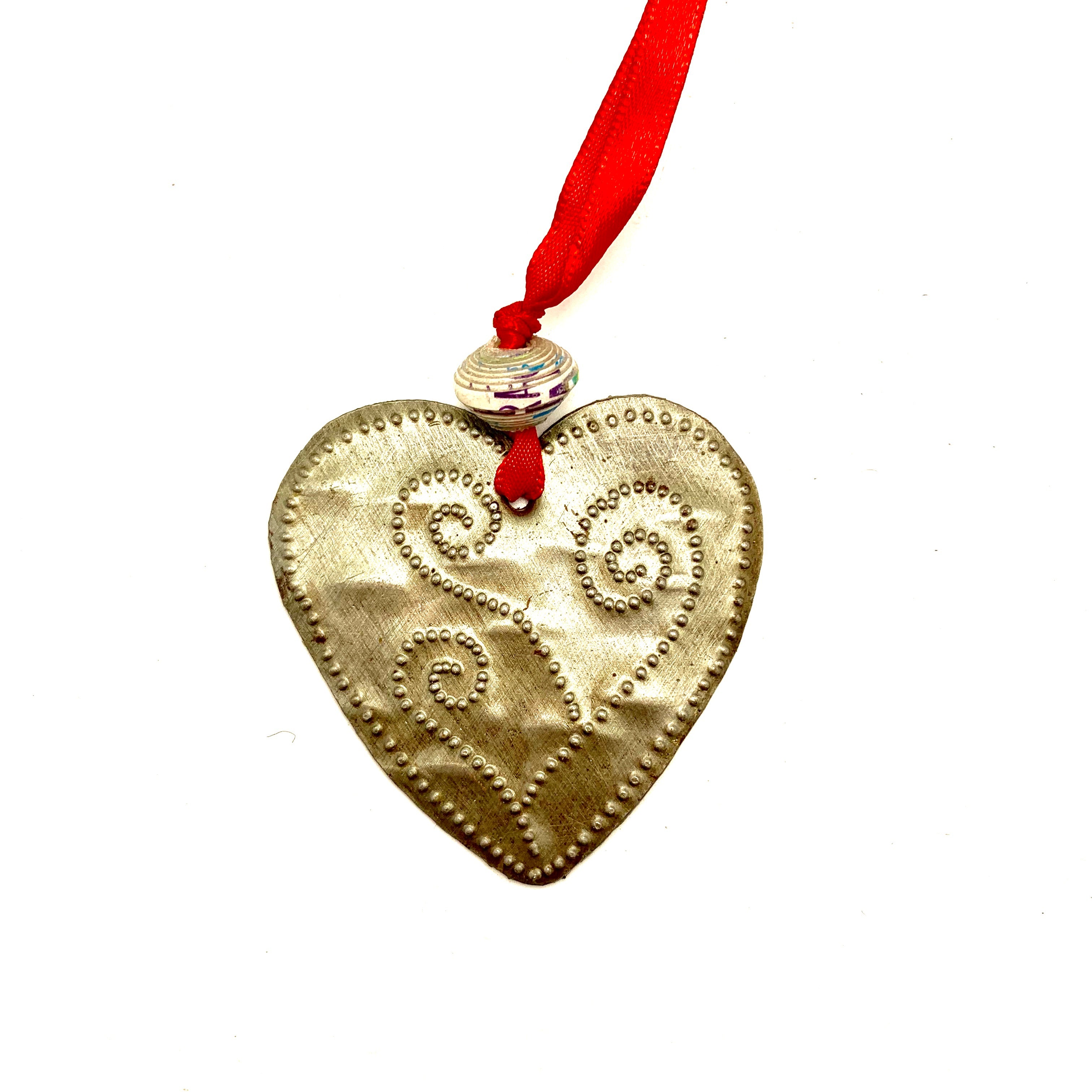 Whimsical Metal Heart Ornament